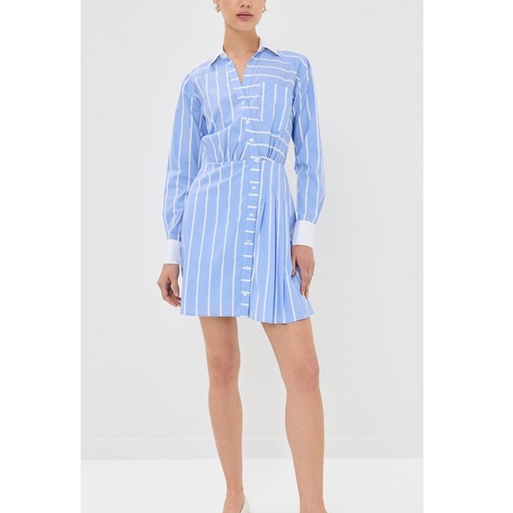 Veronica Beard Dresses & Skirts - Veronica Beard Poppe Striped Dress Size 8 Preppy Cotton Blend Long Sleeve Collar